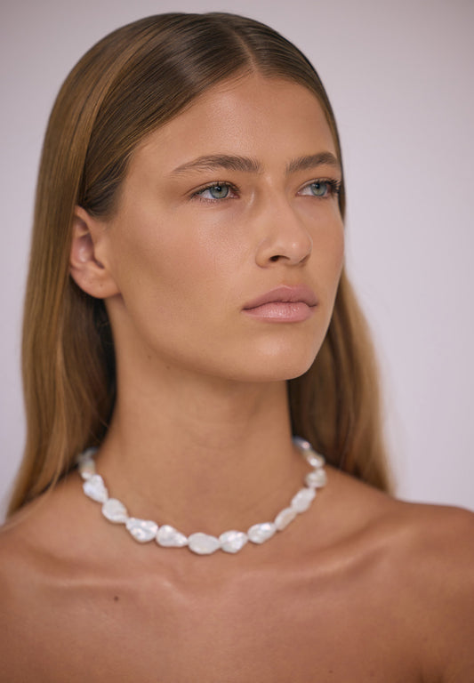 The White Keshi Necklace