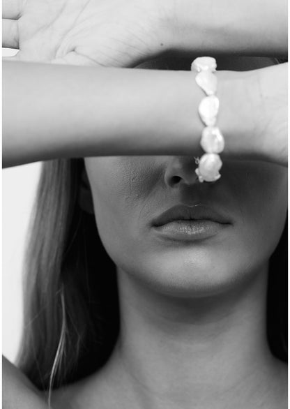The White Keshi Bracelet